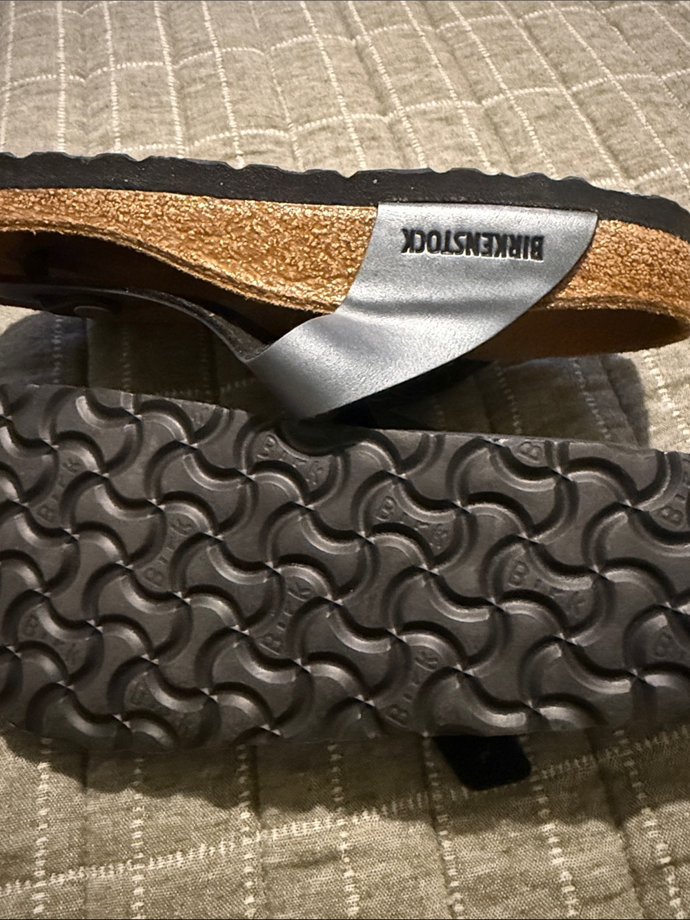Birkenstock Gizeh Sandals in Metallic Steel gray new 38 - Picture 5 of 7